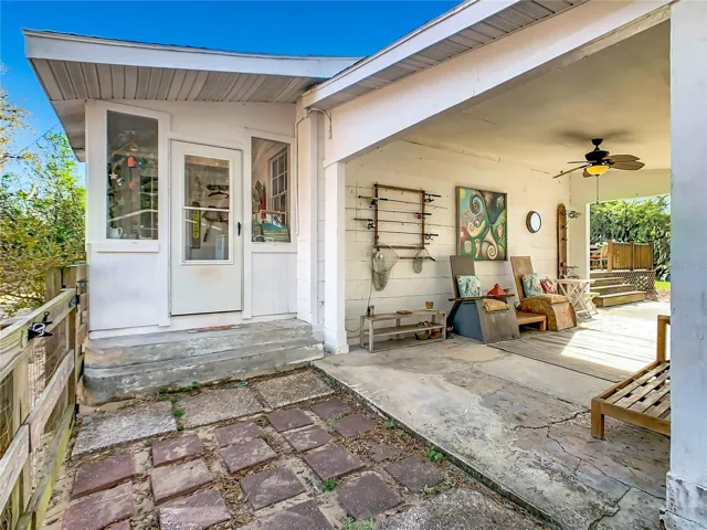Carport area and the back door