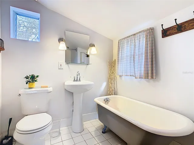 Bathroom has a 