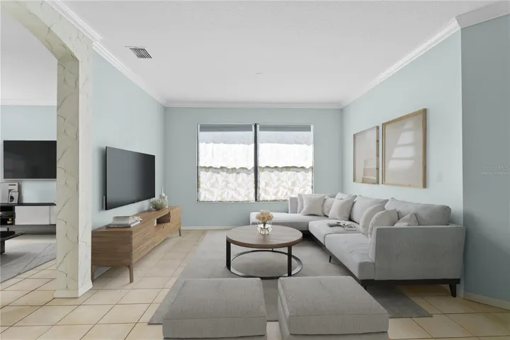 virtually staged living room area