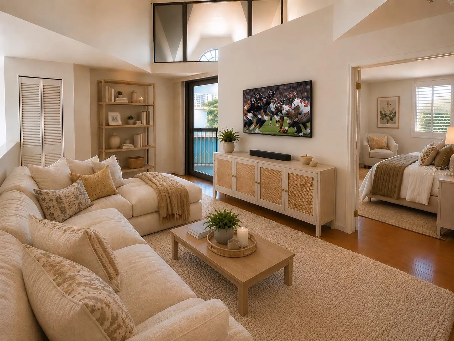 2nd floor loft virtually staged - w/access to balcony