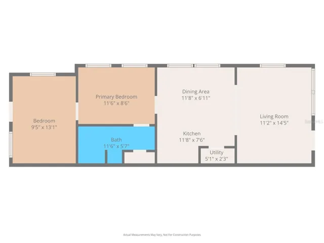 Layout of south unit facing Central Avenue