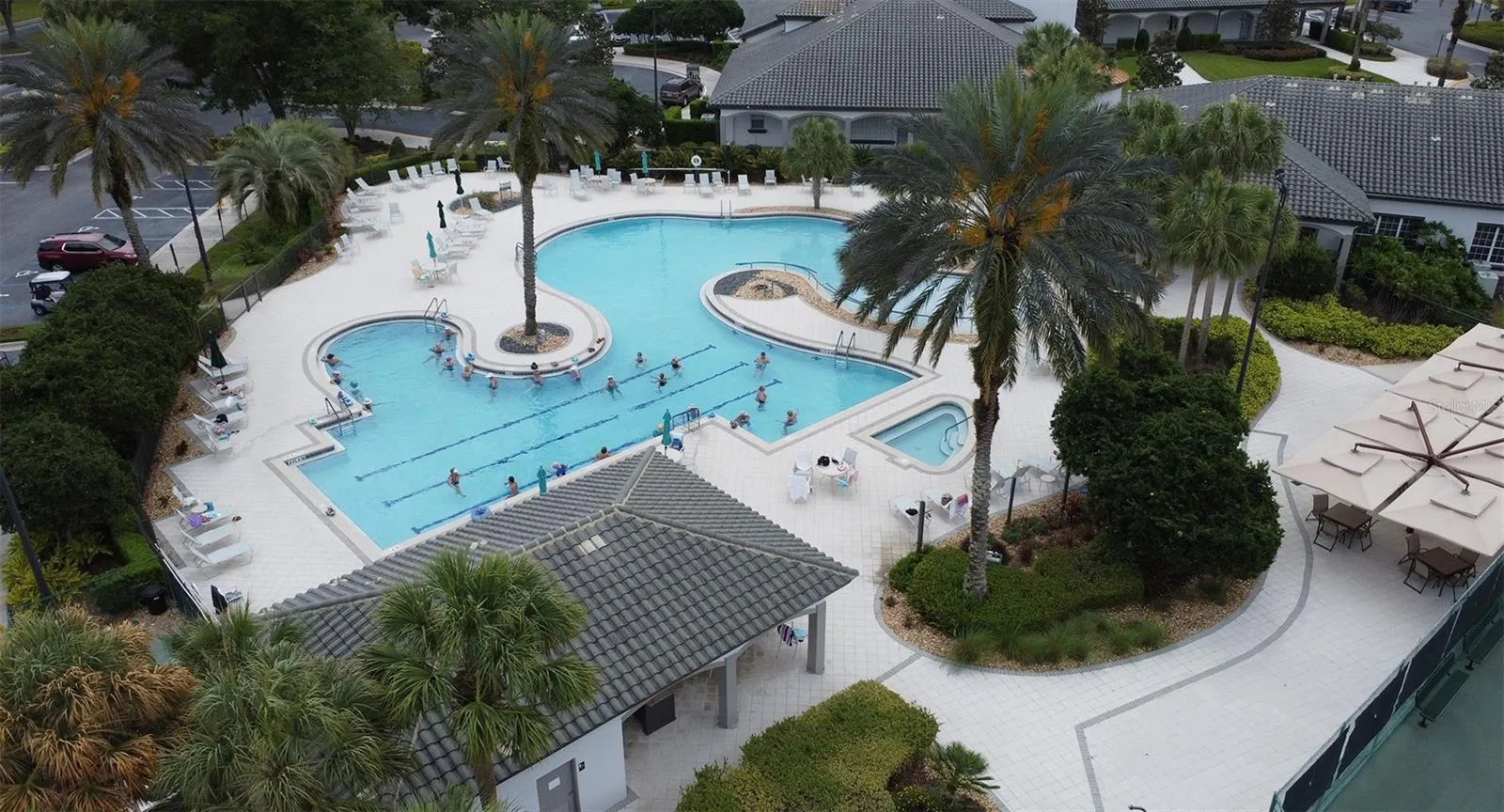 resort-style swimming pool and spa