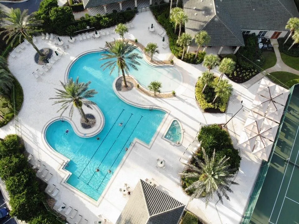 resort-style swimming pool and spa