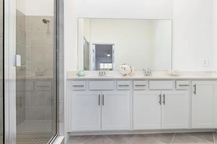 Primary Bath with tile shower
