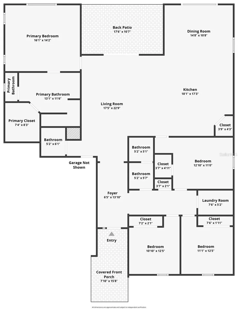 Split/open Floor plan