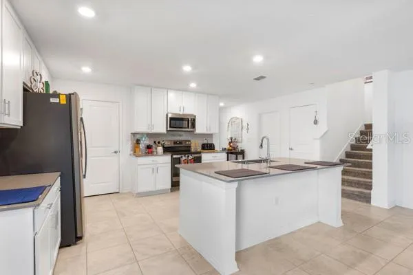 Kitchen and view upstairs