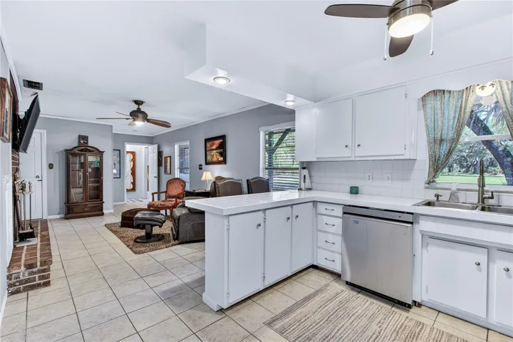 Kitchen open to the family room