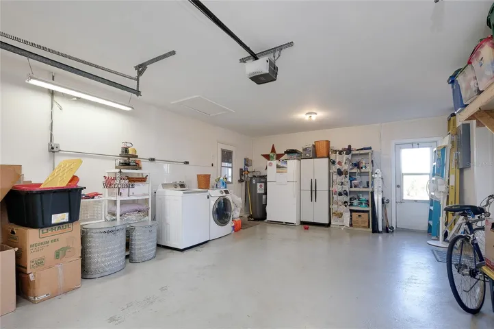 Garage Laundry, New Ceiling, Extra Refrigerator