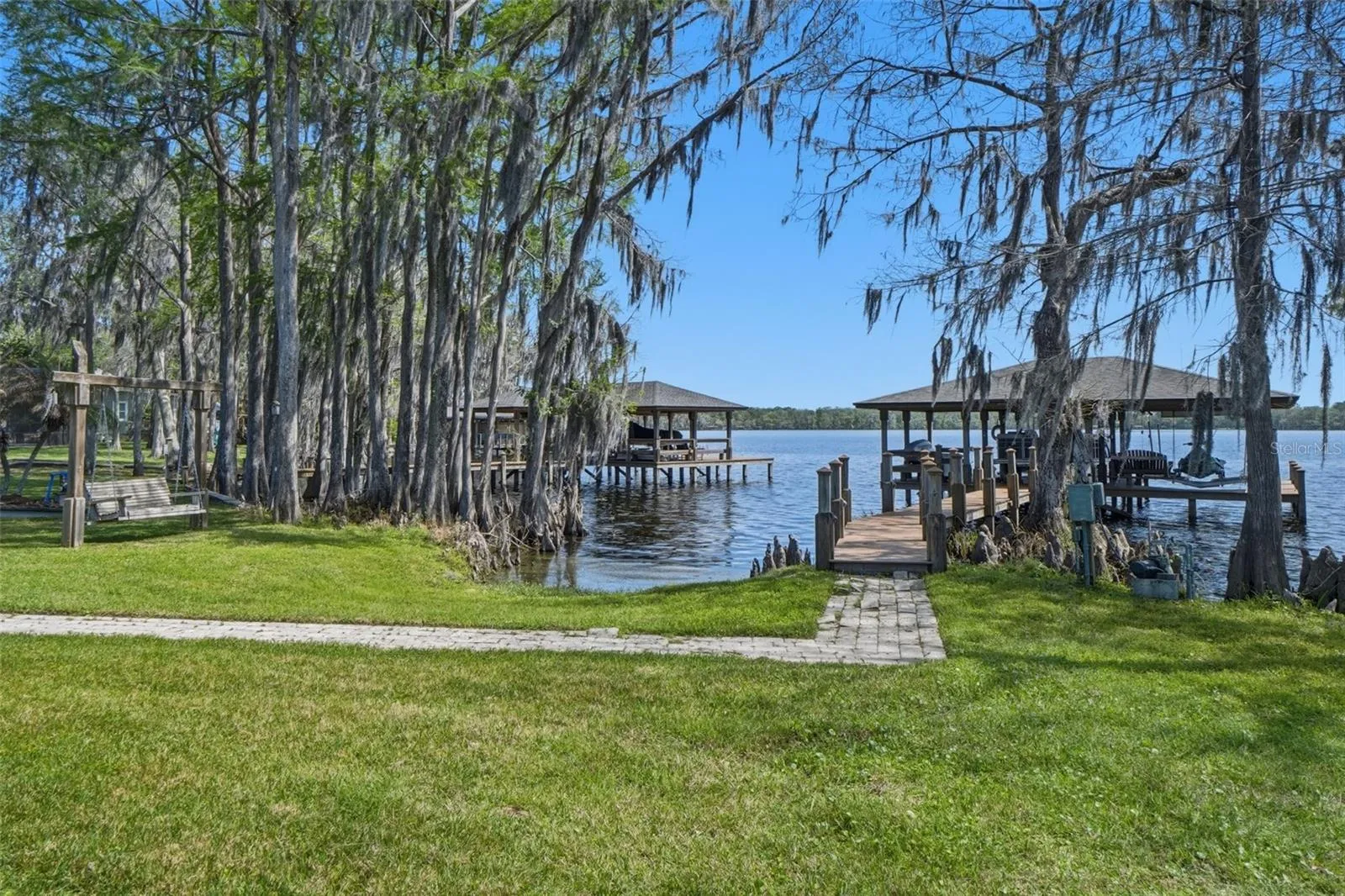 Views of boat dock and lake
