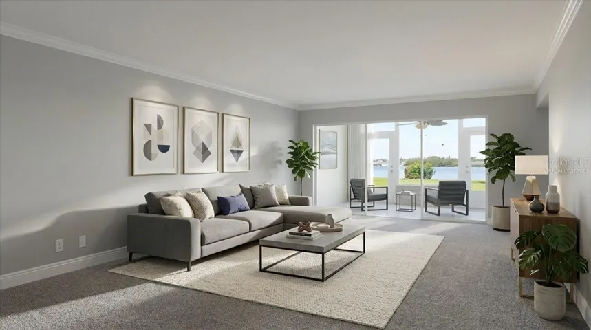 Living room/dining room -virtually staged
