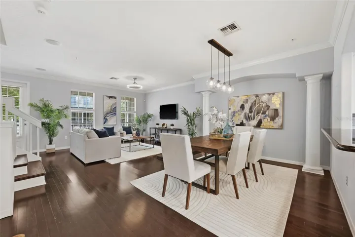 Dining area flows directly into the kitchen, creating an open and functional main living level.