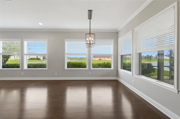 DINING SPACE W/ POND VIEWS