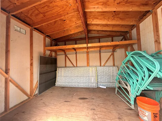 Shed interior