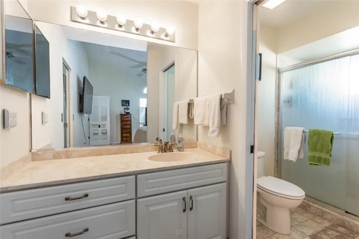 Owners suite bathroom with separate shower