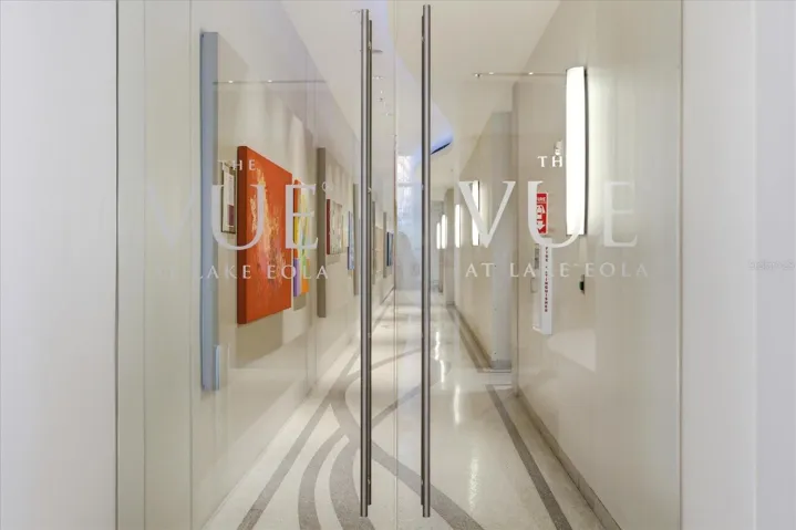 Secured entry to private resident elevator lobby.