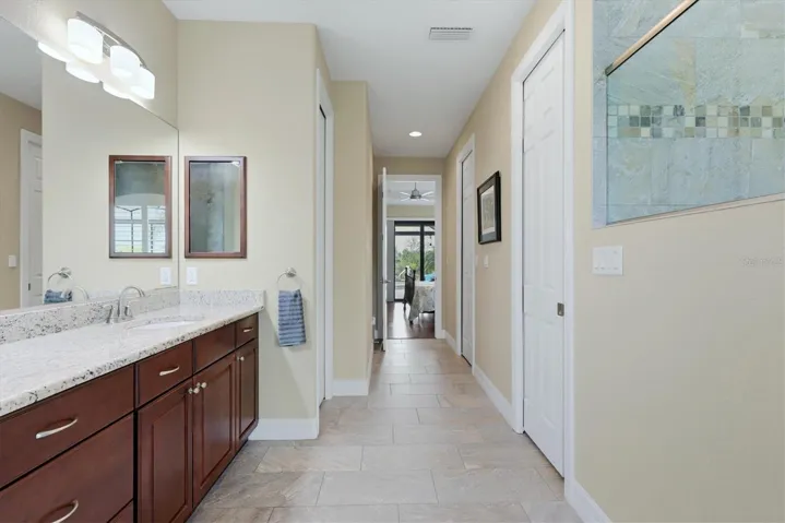 View towards the bedroom Walk in Closets on both sides