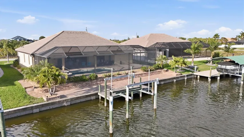Paver deck and dock with new decking 3500 LB Boat Lift