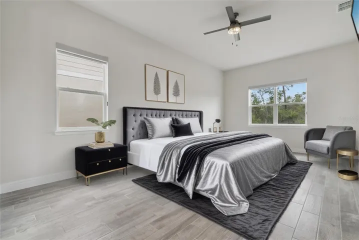 virtually staged master bedroom