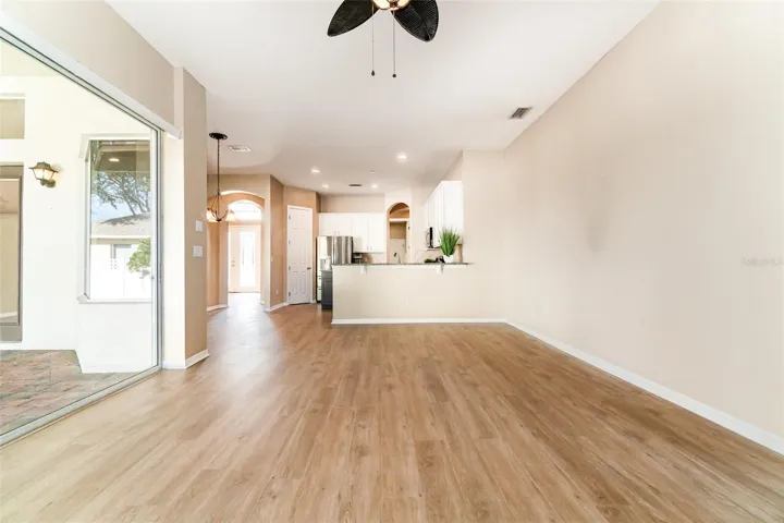 Living Room with Sliding Glass Doors to Covered Patio