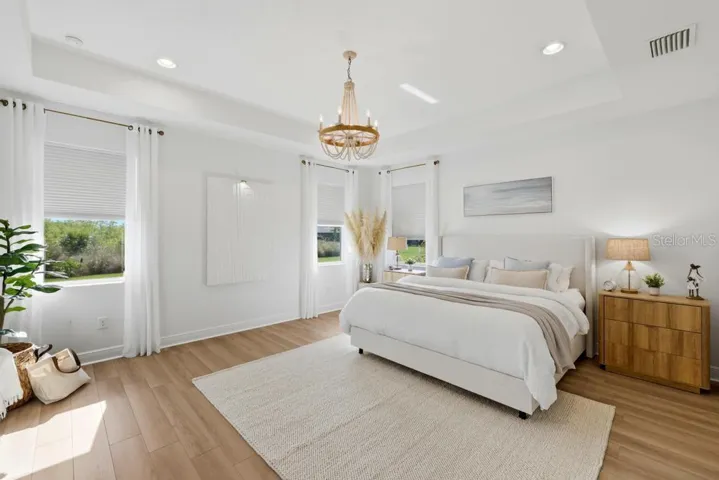 Spacious serene primary bedroom