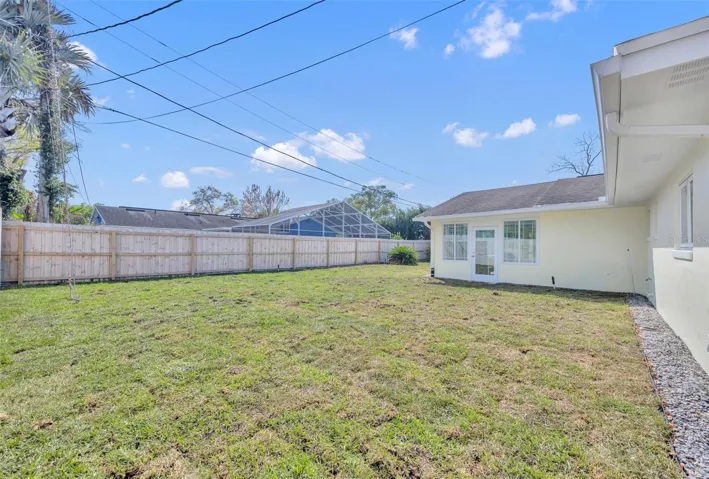 Large private backyard