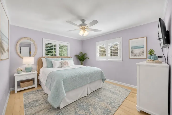 Bedroom 3 with coastal vibes - Virtually Staged