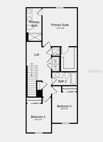 Second Floor Plan - Additional Highlights Include: upgraded laminate flooring on the main floor, quartz countertops, and window blinds throughout the home