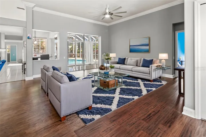 virtually staged livingroom