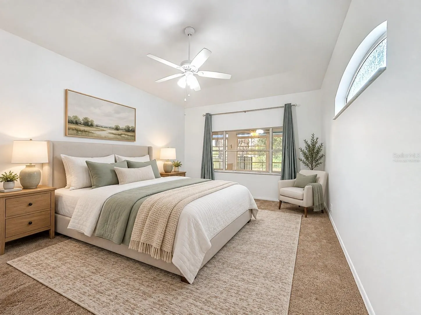 Primary bedroom virtually staged