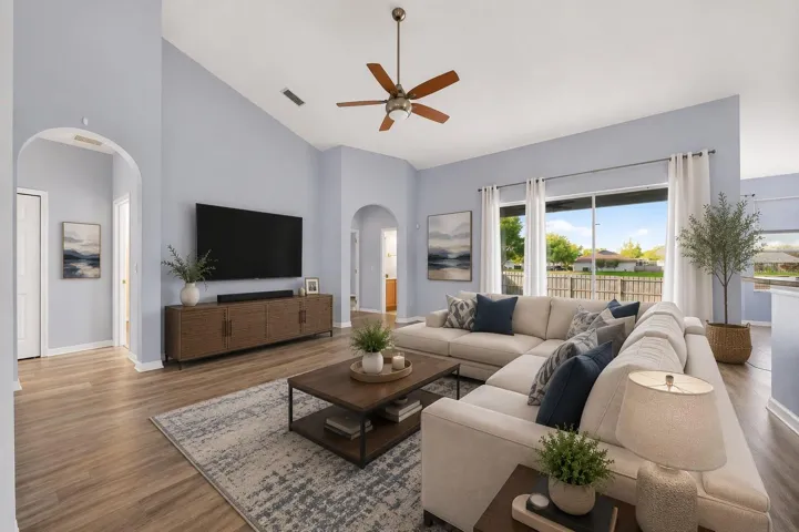 Virtually staged huge family room