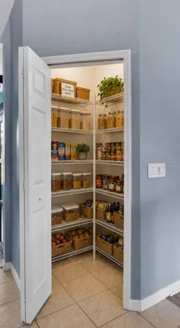 Virtually staged pantry that provides tons of storage