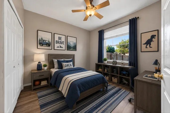 Virtually staged bedroom 3