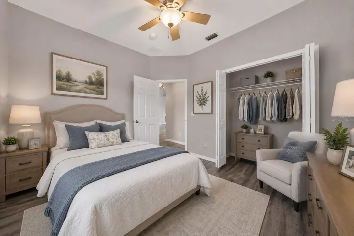 Virtually staged private bedroom 4 in the 3rd wing. Would make a great in-law suite.