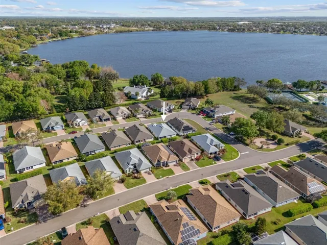 Aerial of the home and street