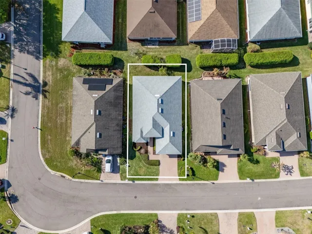 Aerial of the home and neighbors