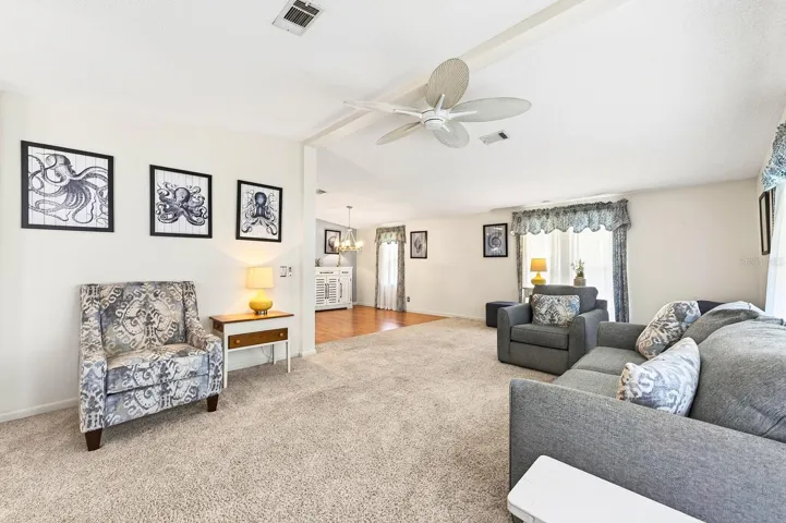 Spacious living areas have a natural flow.
