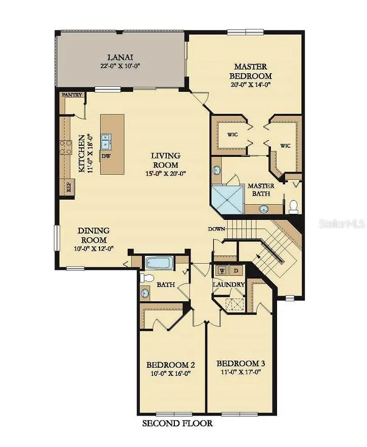 Floor plan, includes 2.5 car garage