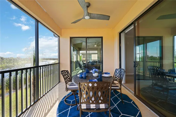 Lanai on water overlooking green space