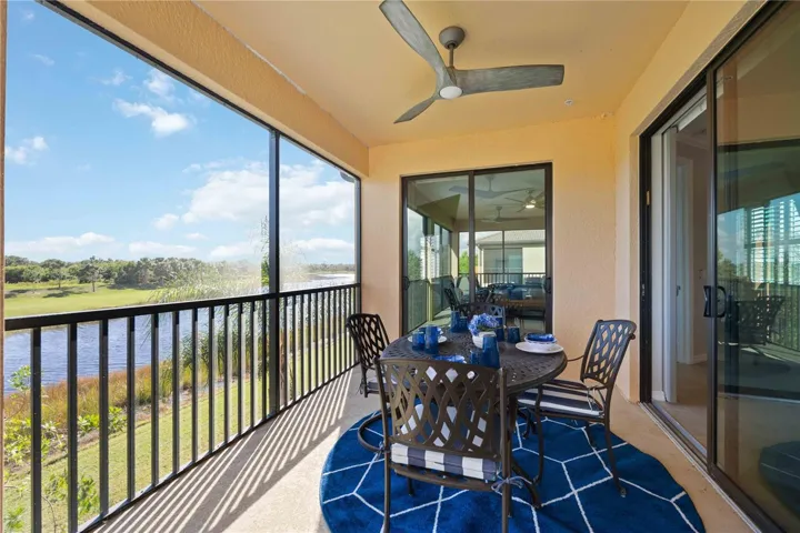 Lanai on water overlooking green space