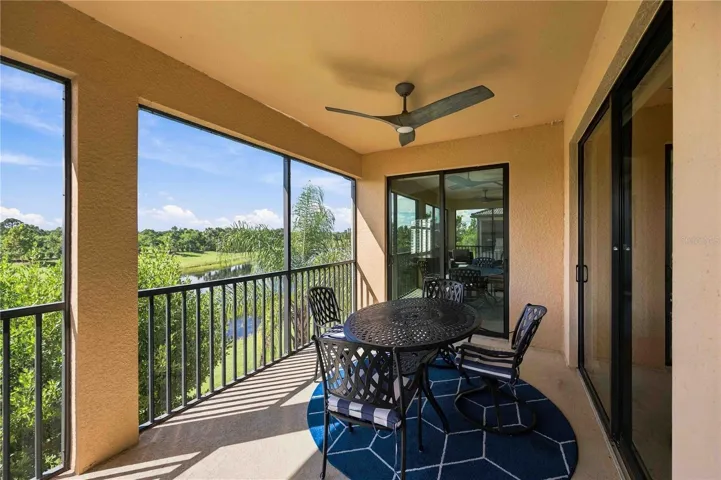 Lanai has dining table, grill and lounge area