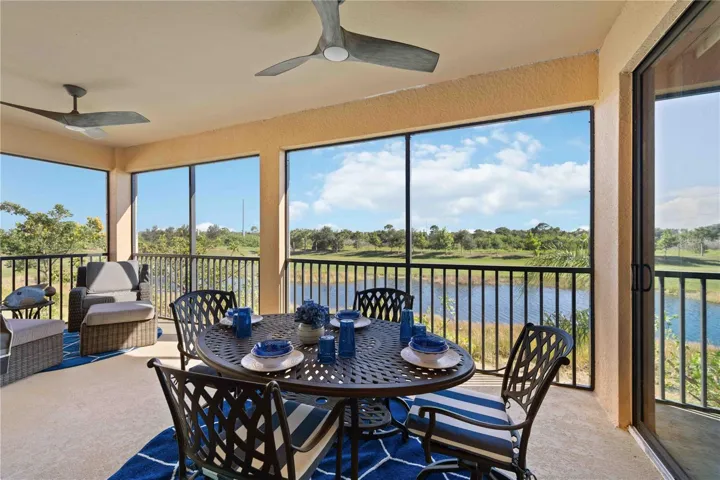Lanai on water overlooking green space