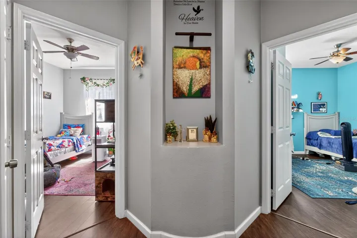 Three-way split floor plan with Jack & Jill bathroom between Bedroom #2 & Bedroom #3