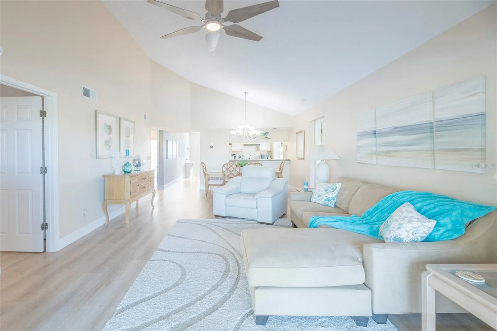 Living room and door to den (or third bedroom).