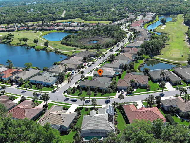 488 Arborview, from an Eagle's perspective - surrounded by ponds and green fairways!
