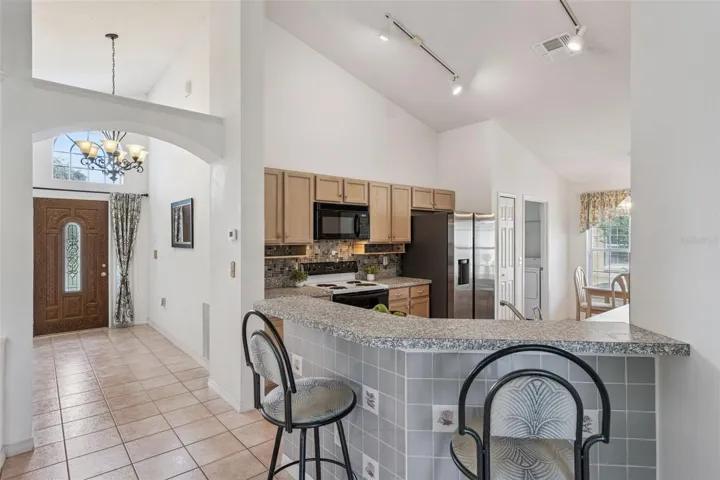 Open Concept Kitchen with bartop