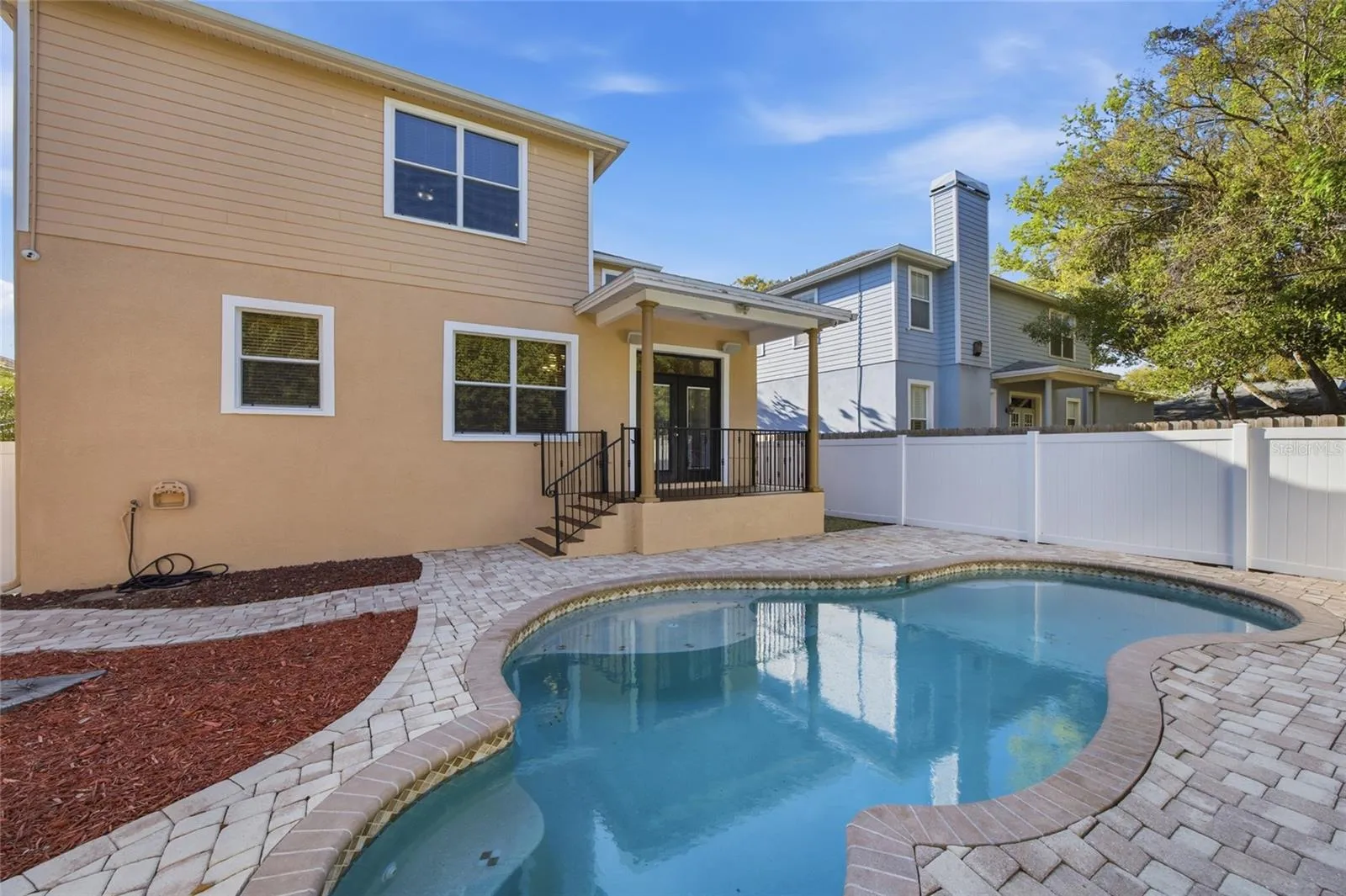 back of home and pool view