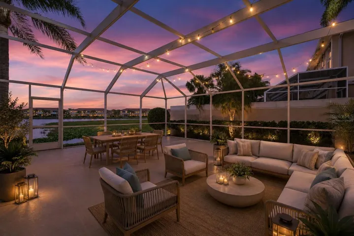 Virtually staged lanai.