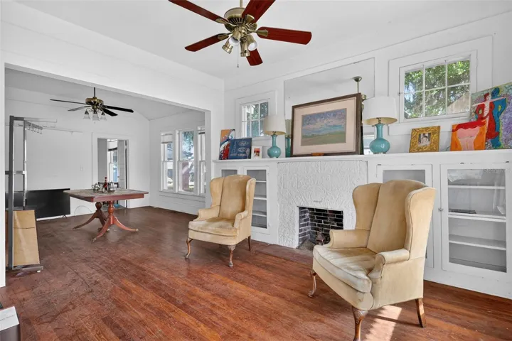 vintage built ins-fireplace as-is