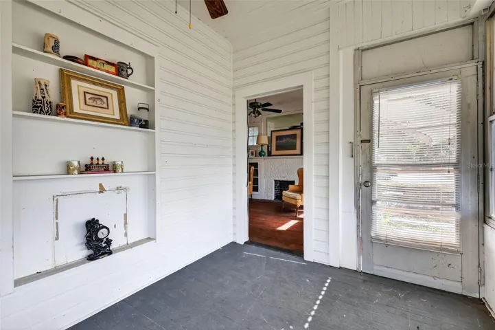 front entrance to sun porch then to living room