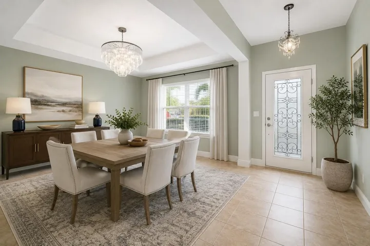 Dining room/ virtually staged